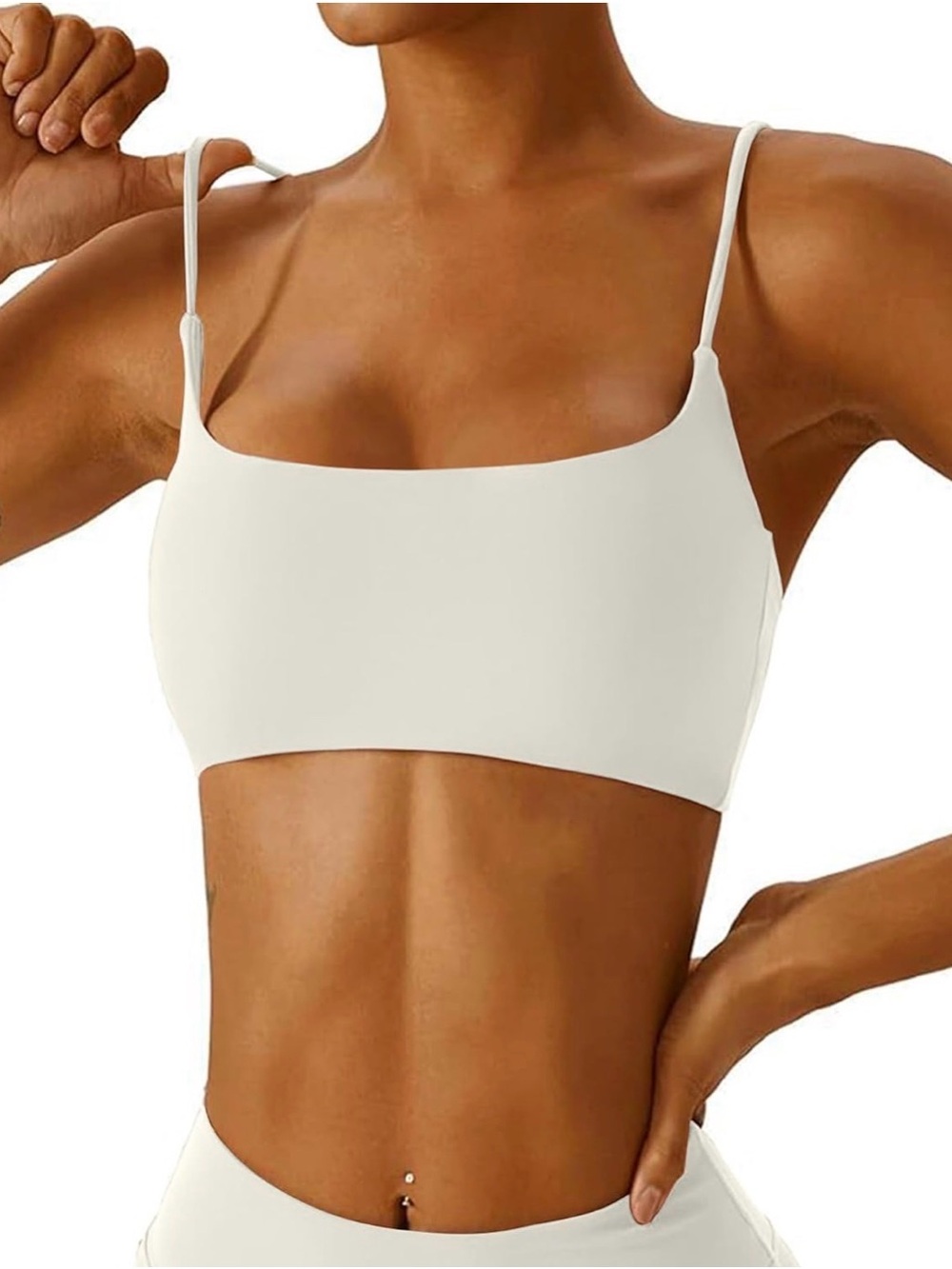 Everyday Square Neck Bralette in White
